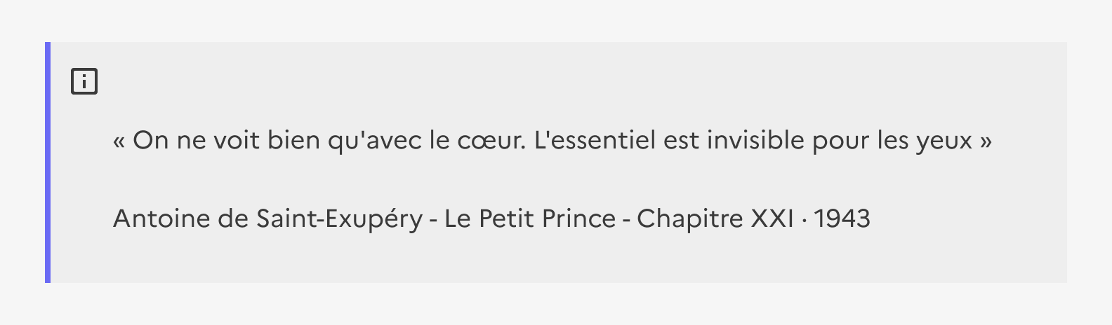 Mise en exergue utilisée pour une citation