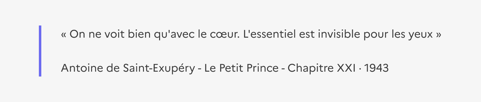Mise en exergue utilisée pour une citation